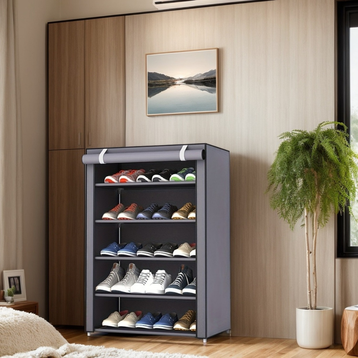 

Shoe Rack - , Dustproof Metal Organizer For , Bedroom, And Dorms,