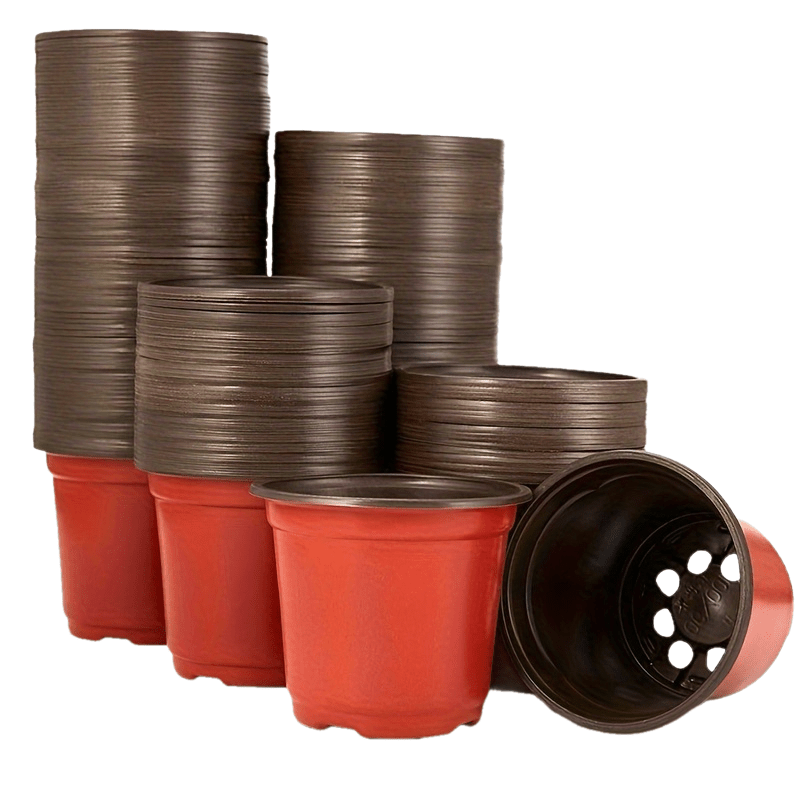 

120-pack Dual-tone Plastic Plant Pots, Resin Round Garden Containers For Seedlings And Flowers, Garden Tools For Lawn And Gardening