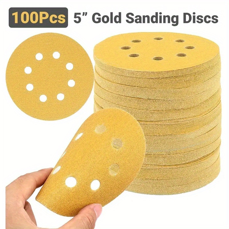 

-pack 5-inch 8-hole Sanding Discs 60~400-grit Random Orbit Sandpaper, Sander Pads For Automotive & Woodworking