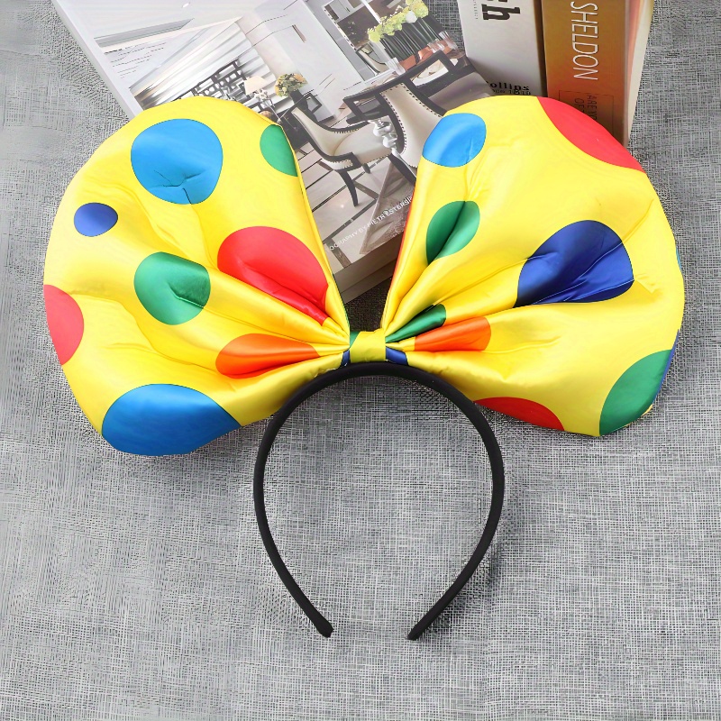 

1pc Vibrant Polka Dot Clown Hat For Halloween - Cosplay & Party Accessories, No Power Needed, Polyester