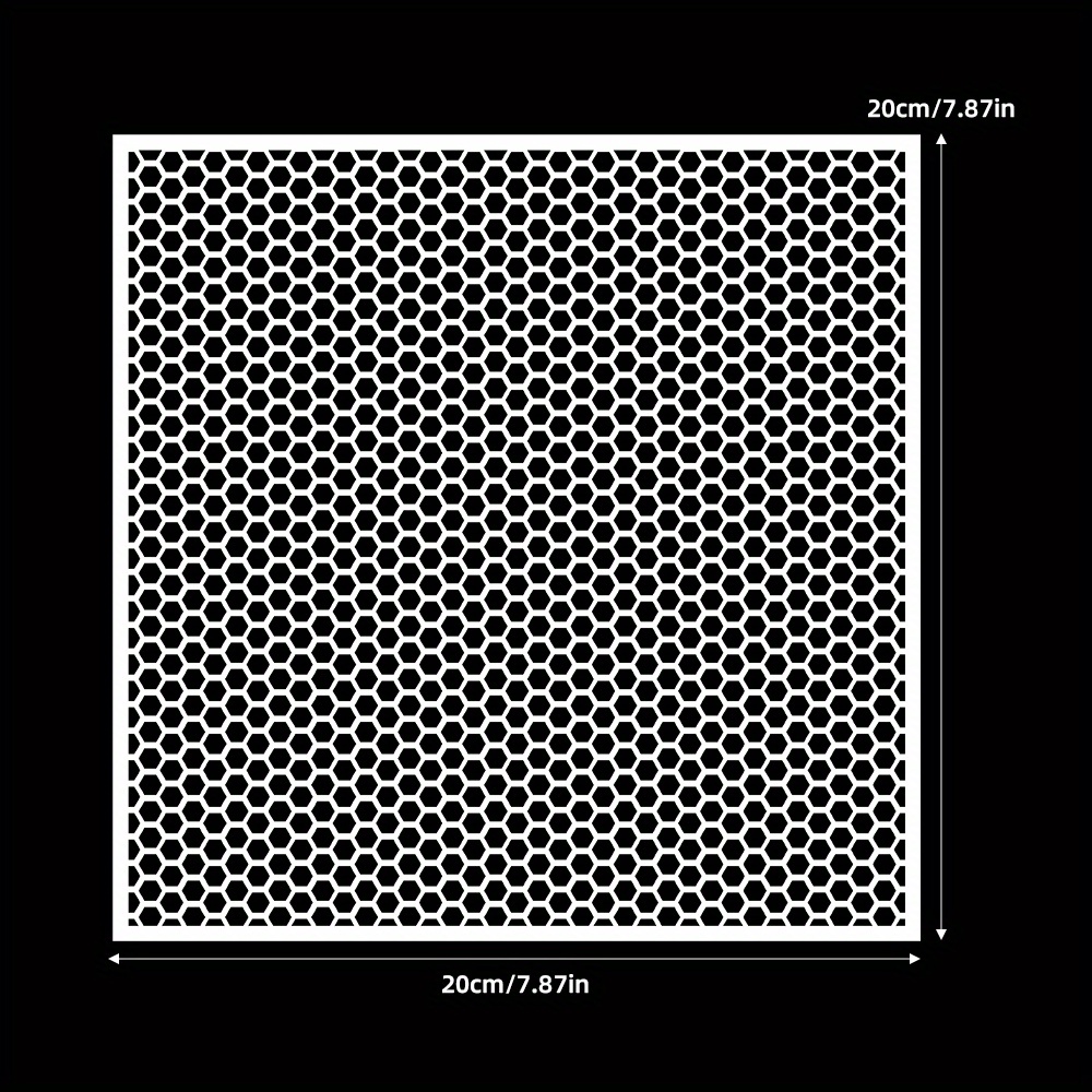 Image of Regular Hexagonal Honeycomb Pattern Stencil For Projects, Suitable For Wood Wall Decoration, Furniture, Fabric Stenciling, And Home Art Supplies