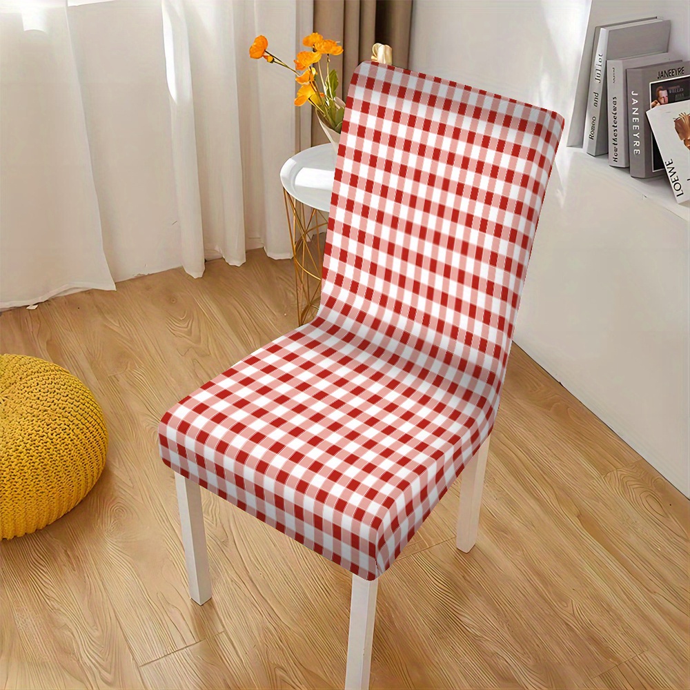 

Red Stretch Chair Covers - 2pcs/4pcs/6pcs Set, Christmas, Easy , Universal Fit For Dining & Living Room, Slipcovers