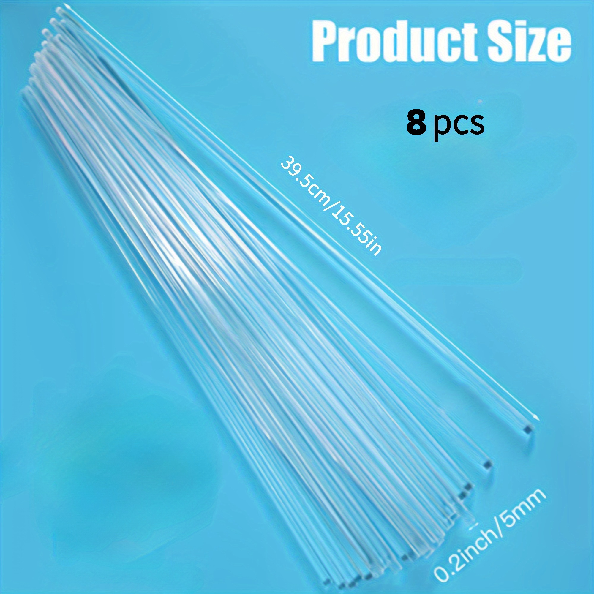 E-shop 8/12/24 Stück, 16-Zoll Acryl Pflanzenstützen für Gärten, Transparente Pflanzenstäbe, Geeignet für Zimmer- und Außenpflanzen