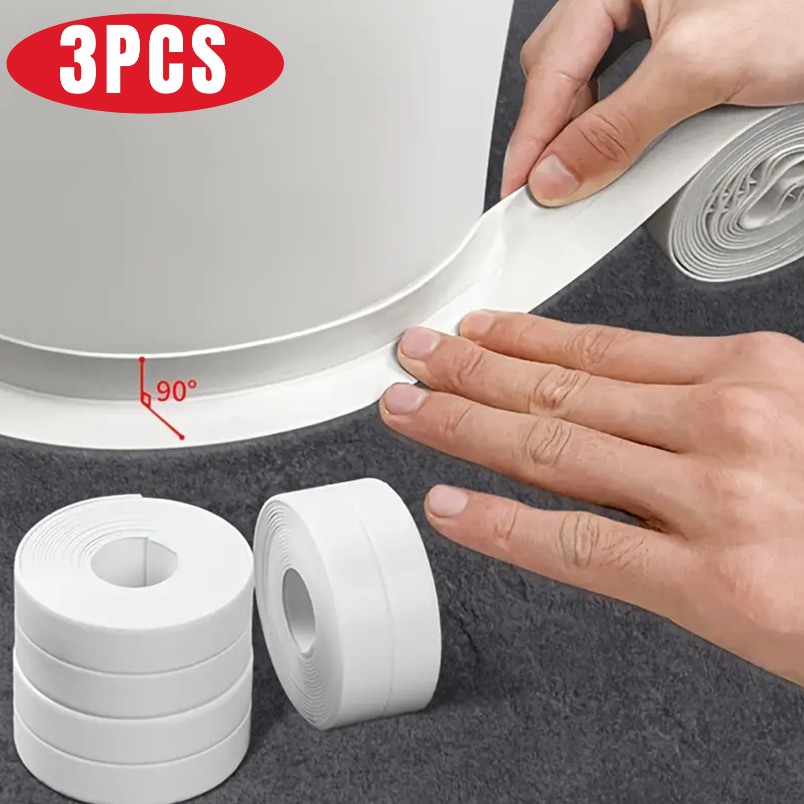 

3 Roll - Strip - -, - Sealing For & Bathroom - Aesthetic, ,