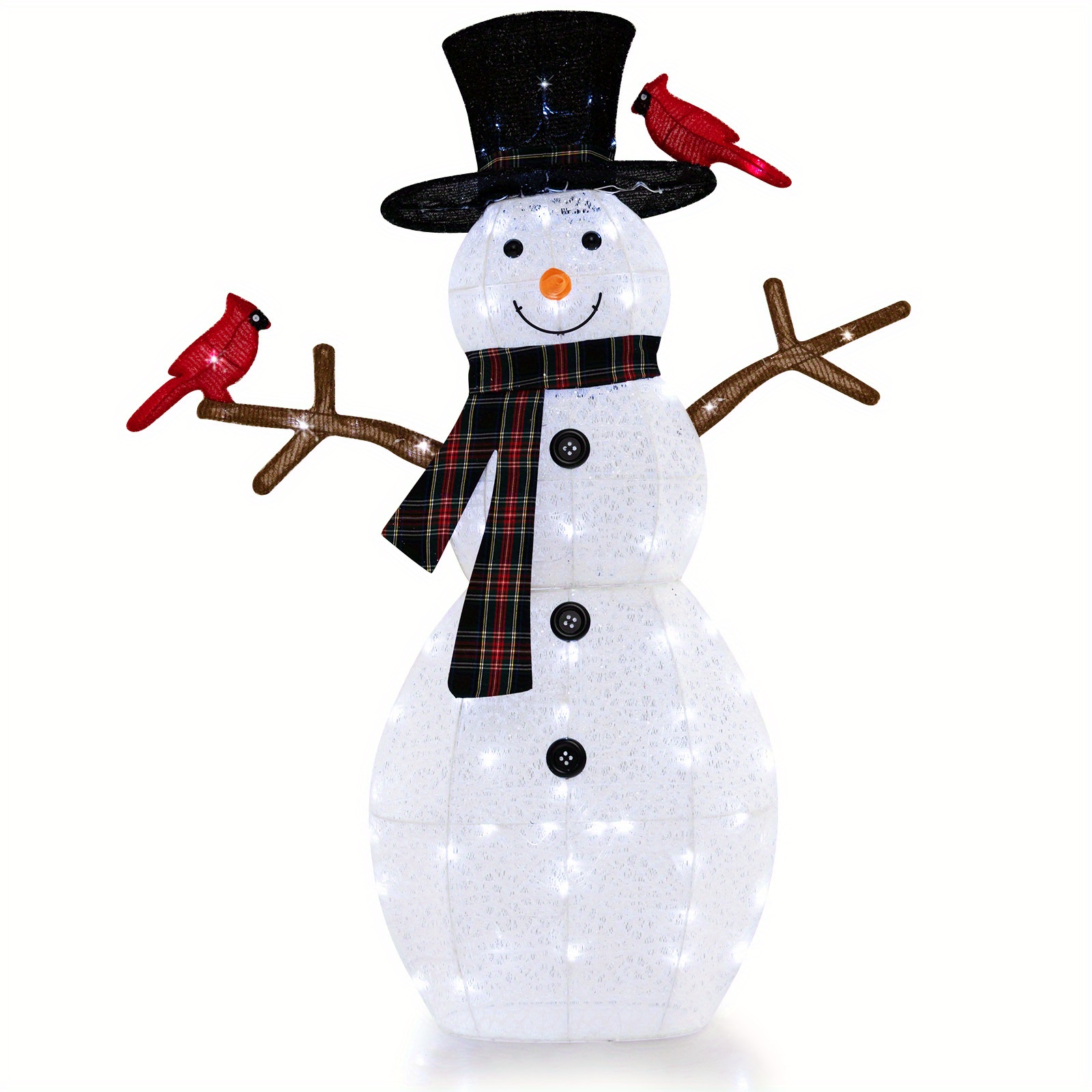 

Muligot Lighted Snowman & Christmas Decoration, 4.2 Ft/127 Cm Pre-lit Snowman - Led Lights, Stakes, Decor, Display Decor