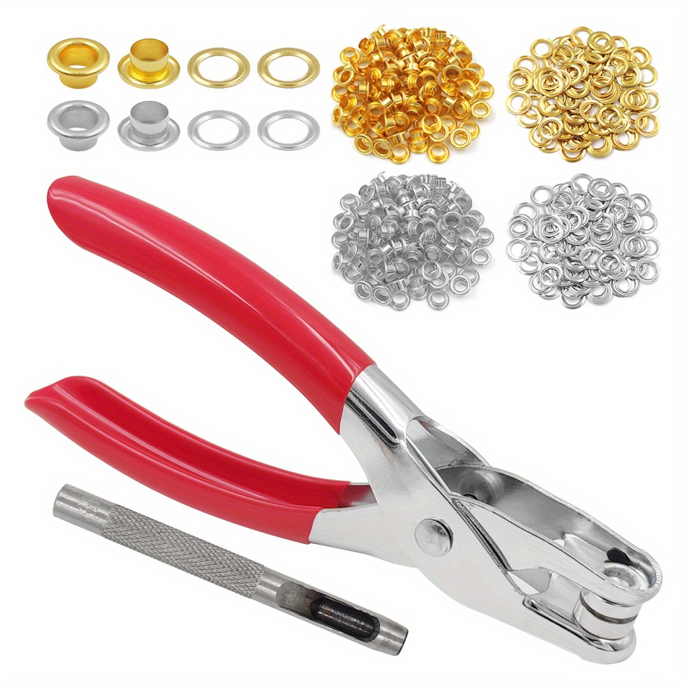 

Hamoshop Leather Crafting Tools Set, 4mm/6mm/12mm Grommet Pliers With 100pcs Golden/silver Grommets, Includes Installation And Punching Tools, Carbon Steel & Iron, For Art, Crafts & Sewing Supplies