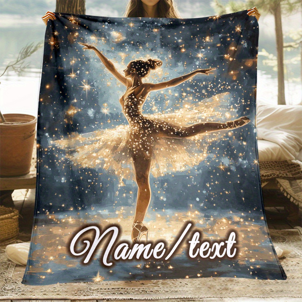 

Customizable Flannel Throw Blanket - Personalized Name Lightweight Fleece, No Electricity Needed, Featherless Soft Polyester Fabric For Sofa, Travel, Office - Warm Couch Throw