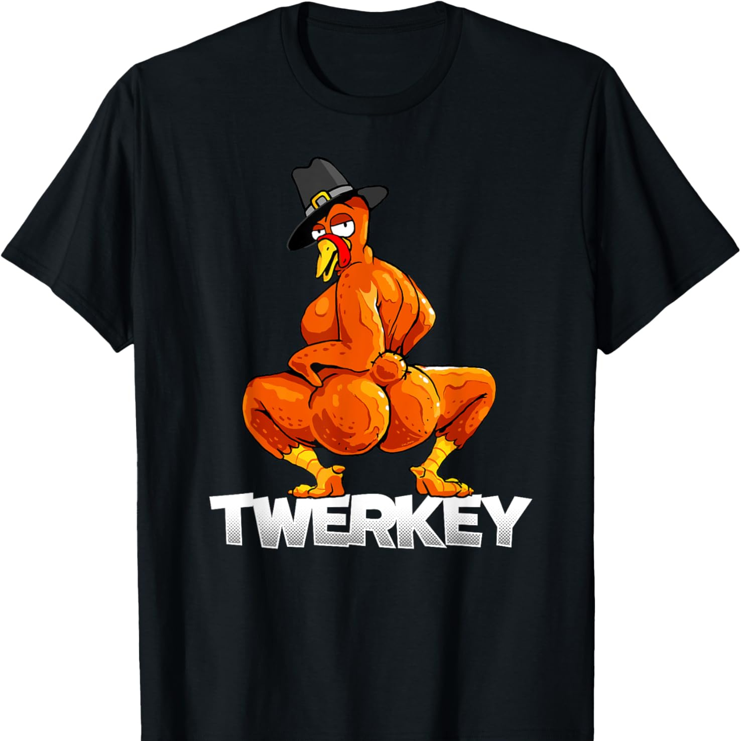 

Twerkey Turkey Thanksgiving Turkey T-shirt Pure Cotton Interesting Design Diy Short Sleeve T-shirt For Men, Soft And Breathable, Suitable For All , Comfortable, Casual And Sports,