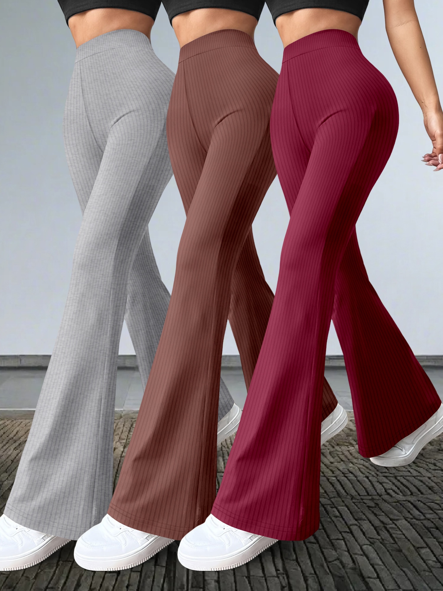 Flare Conjuntos Yoga Leggings High Waisted Flare Para Mujer