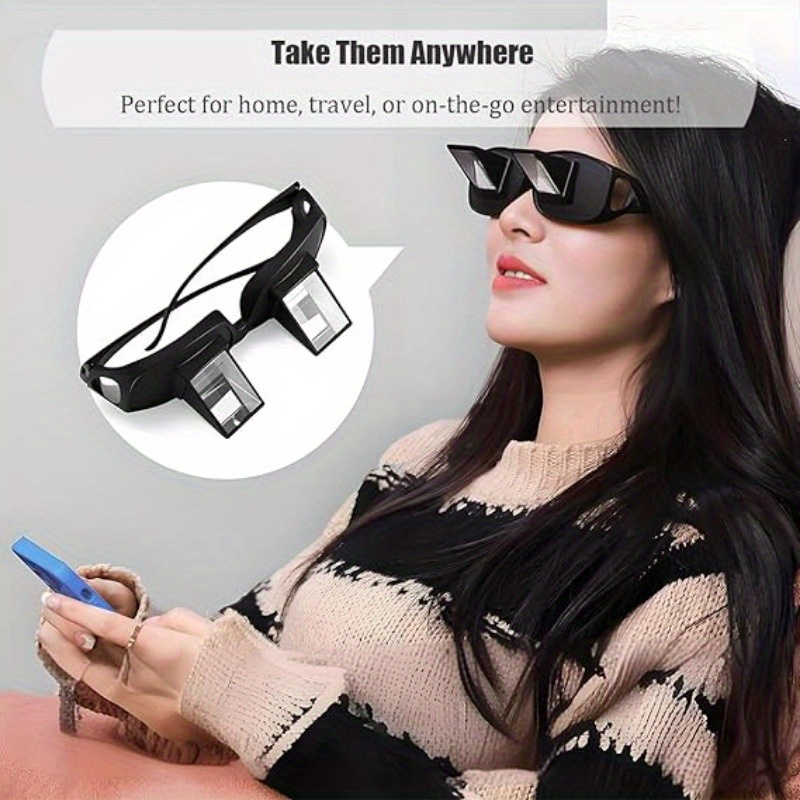 

Lazy Glasses - Horizontal Prism Glasses Lie Down Eyeglasses For Reading & Watching Tv In Bed - Comfortable With 90-degree Angle