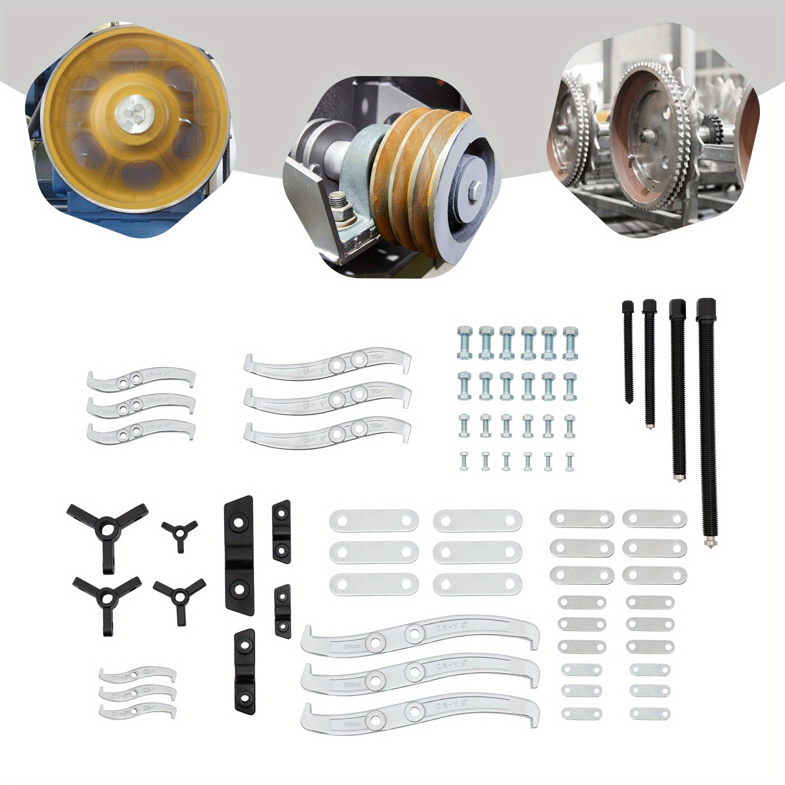 Bearing Puller Kit 2/ 3 Jaw Puller Gear Puller Set, 3&*;, 4&*;, 6 &*;, 8 &*;Pulley Puller Tool Dual-Hole Adjustable T-Shaped Structure Adjustable * Pulley Puller Reversible Jaws Wheel Hub Removal Tool