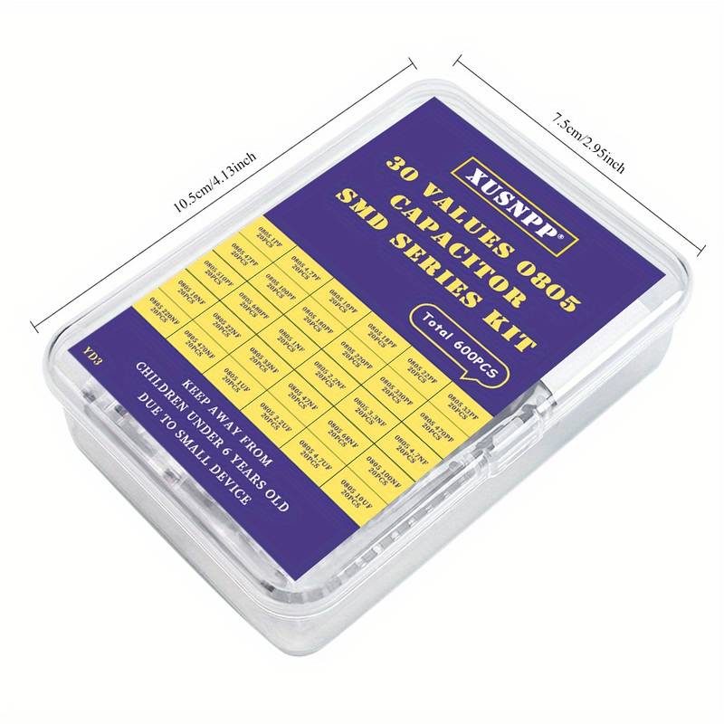 Aidetek 0805 SMD Capacitor Super Kit - 102 Values, 50pcs Per Value - 5100pcs Total