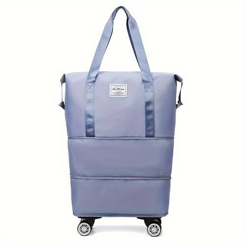 large capacity foldable travel storage bag made of durable nylon in multifunctional and portable with wheels designed for outdoor travel and with aircraft overhead luggage compartment