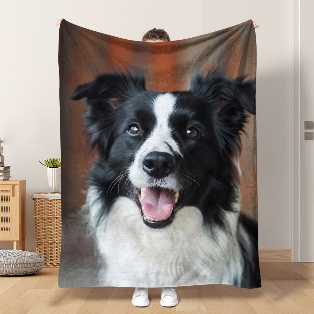 

1pc Dog Print Blanket, Soft And Warm Blanket, Great Holiday Gifts For , Friends, Family And Lovers For , Camping, Travel, Cars, Office Home Decor