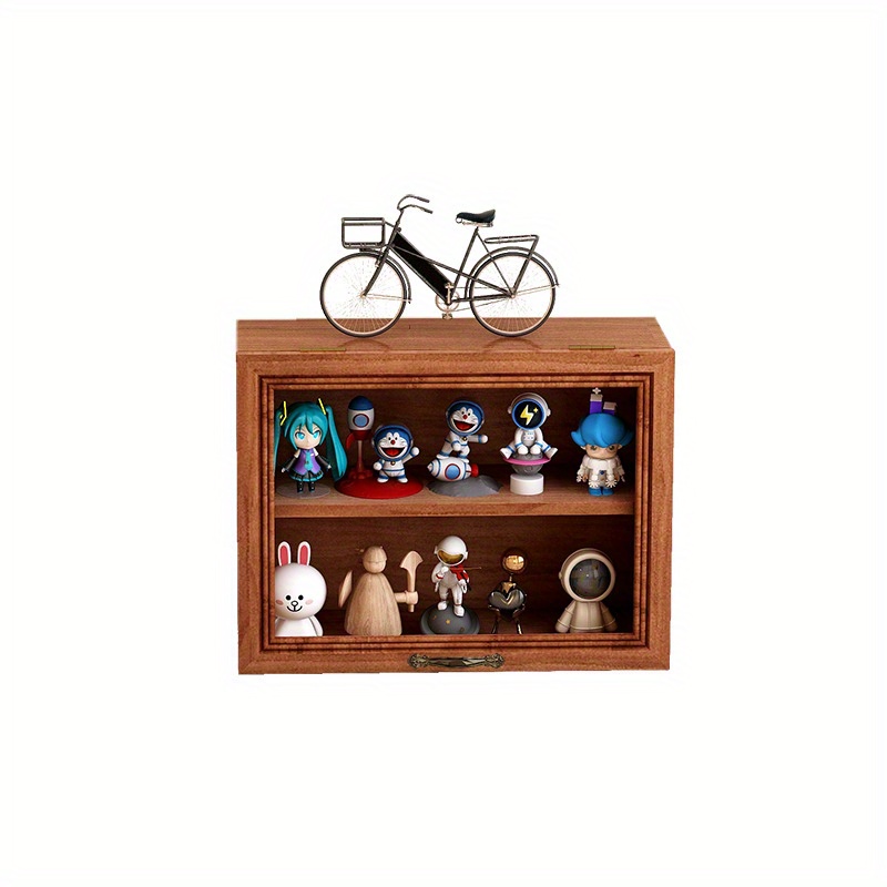 

Armoire de Rangement Cosmétique en Bois Vintage Nordique avec Figurine de Tasse à - Organisateur Polyvalent pour Divers Articles, Fabriqué à Partir de Matériau en Bois