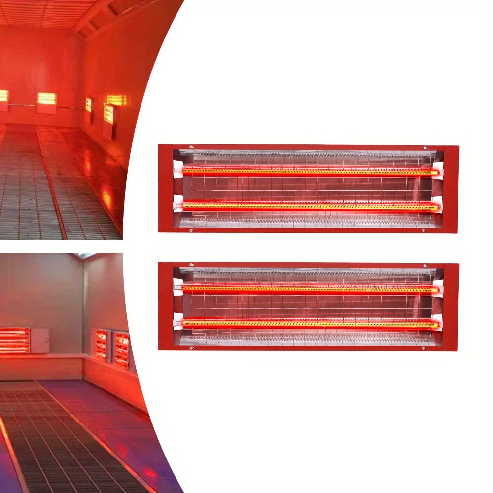 TEMU Infrared Paint Curing Lamp 2000w 110v Baking Infrared Paint Curing Lamps Infrared Heater Car Bodywork Repair Paint Dryer Free Hands With The Wall-mounted For Automobile & Furniture