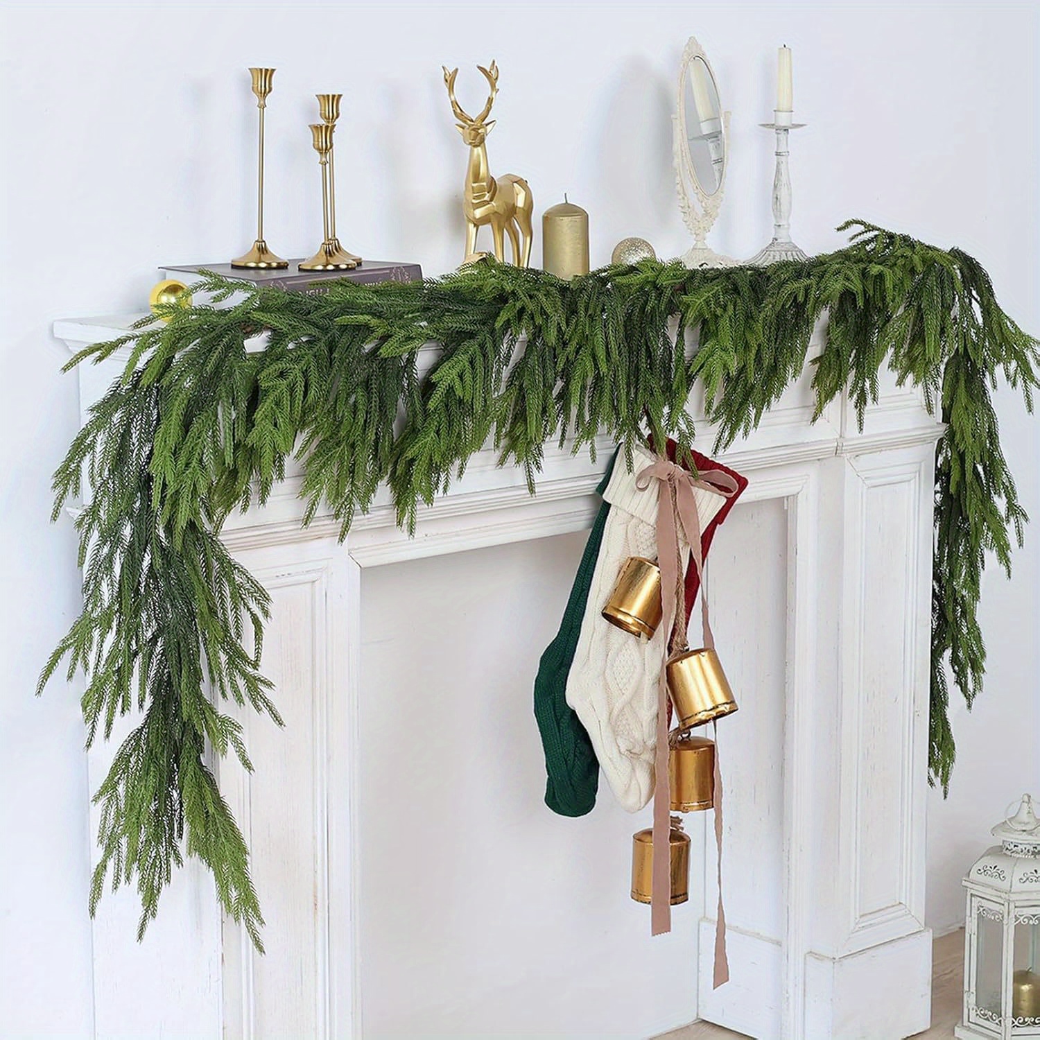 

1pc, Lifelike Artificial Greenery Pine Garland, 3d Real Vine, Christmas Table, Mantle, Wall Decor, Indoor/outdoor Use, Holiday Wreath, No Power Required, Plastic Material