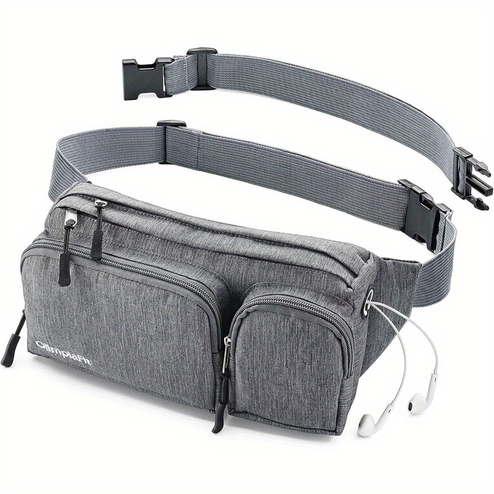 

Nylon Fanny Pack For - Water-resistant, Adjustable Strap With Headphone Port, 6 Pockets, Zippered Compartments - Ideal For Hiking, Travel, Running