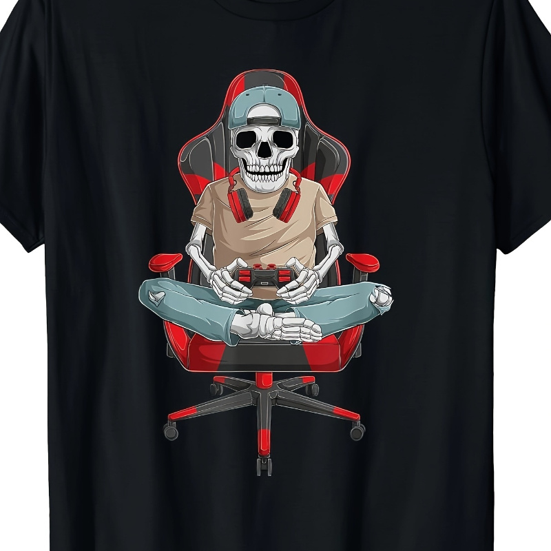 

Skull Gamer Video Men Teen T-shirt