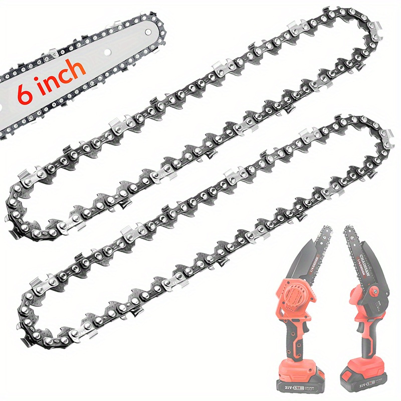 

6-inch Carbon Steel Saw Chains For Pruning & Wood Cutting - 2pcs/4pcs Chain Set For Cordless