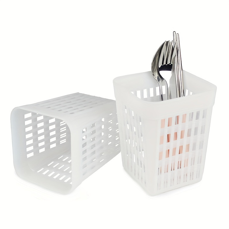 

Kitchen Utensil Organizer - Dishwasher-safe Plastic Cutlery Draining Basket For Knives, Forks, Chopsticks & More - Storage Accessory, Cooking Utensils, Shelf Baskets