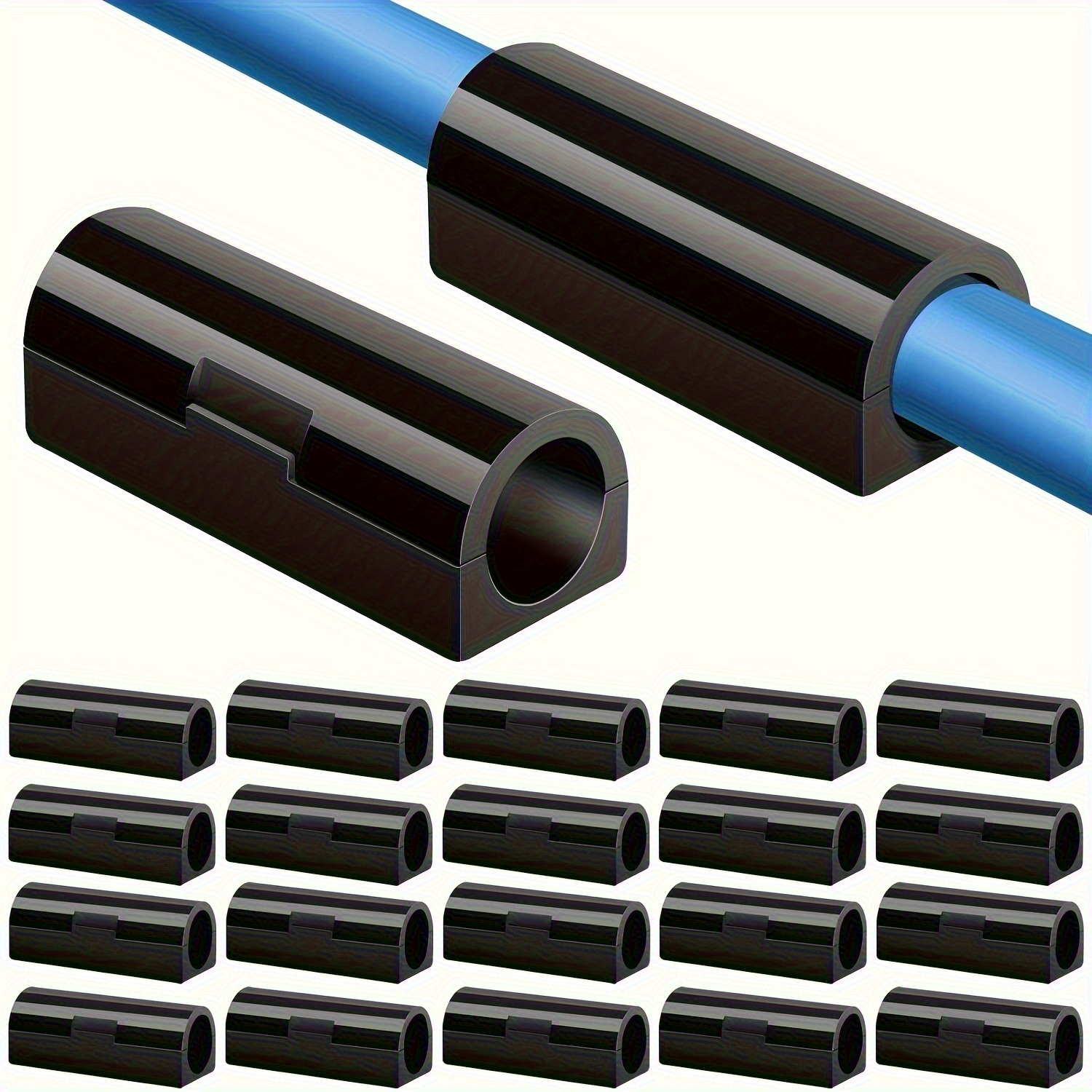 TEMU 20pcs Clips - Strong Adhesive Cord Organizers For Office, Car & Home Desk - Wire Holders For Organization