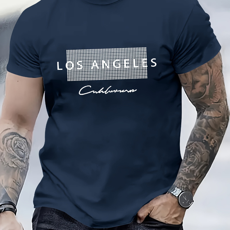 

Ewh Los Angeles Printed T-shirt, Men's T-shirt, Summer Casual Short Sleeve T-shirt