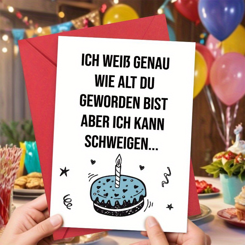 

1pc German Birthday Greeting Card, I How Old Become - Includes Envelope For Birthday, Celebration, Good Luck, And Wishes