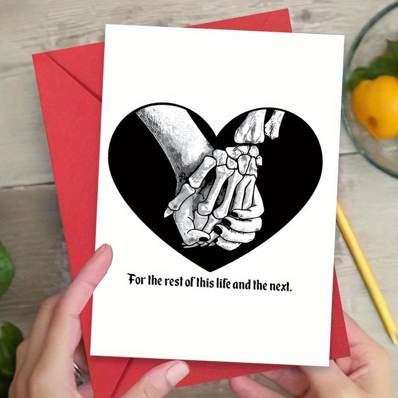 

" Black And Card, Romantic Paper Valentine's Day Card For Partner, Ideal For Anniversaries, Birthdays & Sending Notes