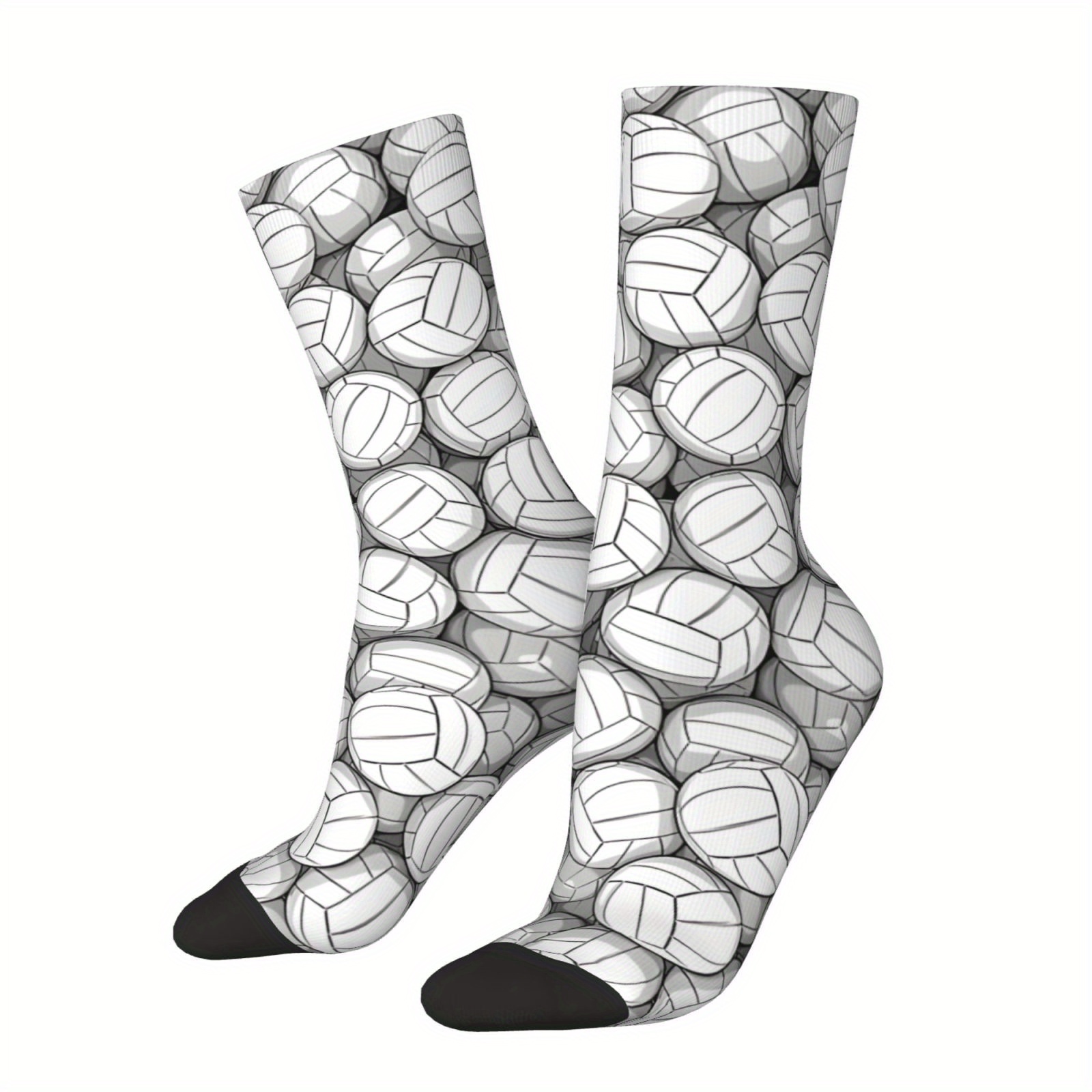 

Volleyball-inspired Socks For - Fun Hip Hop Retro Design, Breathable & Moisture-wicking Crew Socks