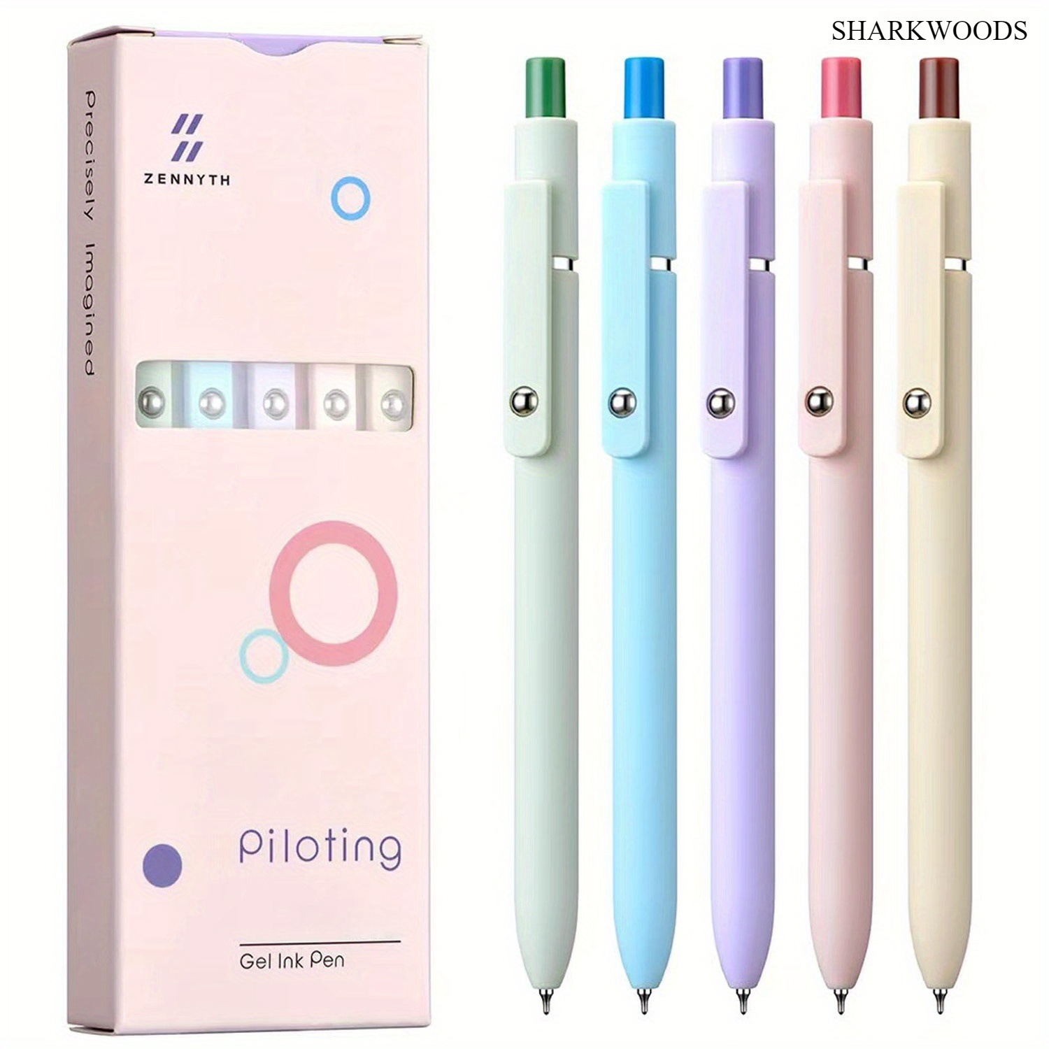 

10pcs, Sharkwoods 10 Retractable Neutral Pens, 0.7mm Fine Tip, Smooth , High-end Series Pen For Desk Accessories, Gradient Color Morandi Pen Set