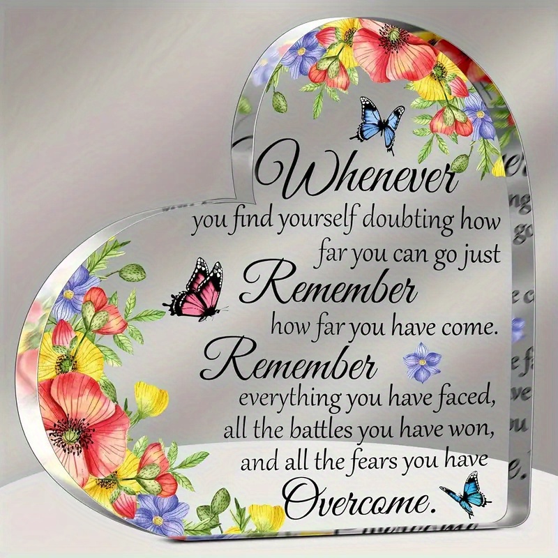 TEMU 2d Flat, -themed Inspirational Acrylic Plaque - Womens Christmas Gift & Desk Decor - Uplifting Motivational Souvenir For , Colleagues, Teens & Home Office