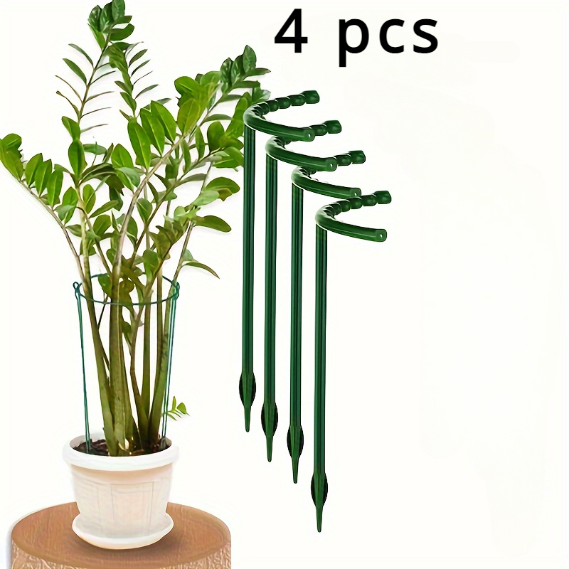 TEMU 4pcs Greenhouse Plant Support Stakes - Durable Pp Plastic, Climbing Frame For Indoor Flowers & Vines