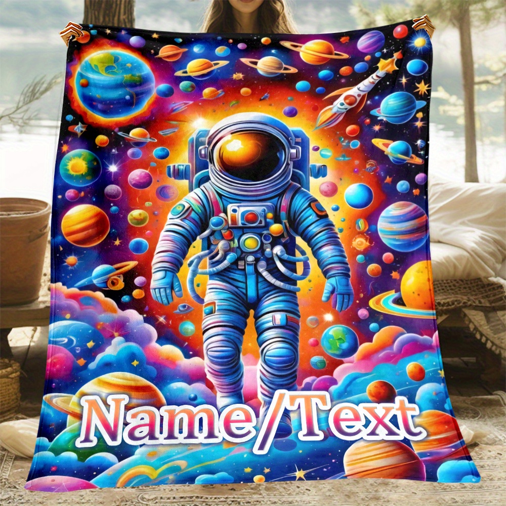 

Personalized Astronaut For Flannel Blanket – Soft, Warm, And Lightweight For Home Or Outdoor Use – Camping, Travel, And Gifts