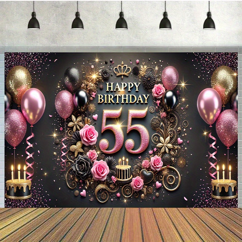 

55th Backdrop - 7x5 Feet Polyester , , Table Decoration, Multipurpose For , No Needed