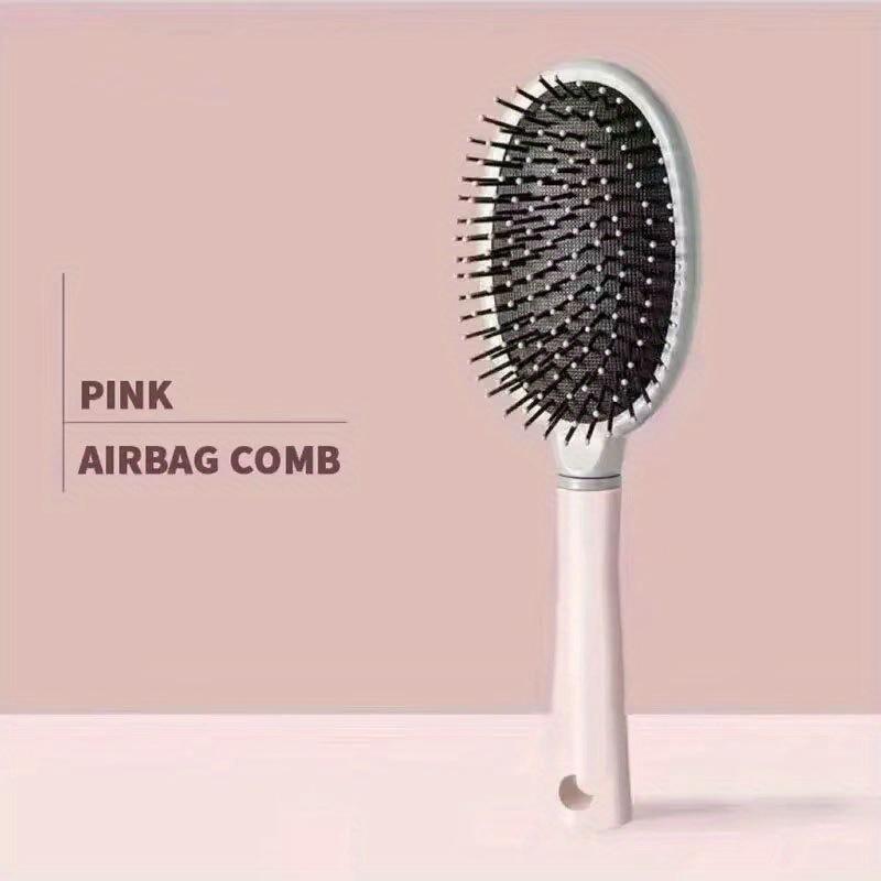 

Pink Airbag Comb For - Detangling & Massage Brush With Bristles, Ergonomic Abs Plastic Handle For Wet/dry Hair, Curly/long Hair Friendly, Scalp Massage Brush | Sleek Style | Lightweight Comb