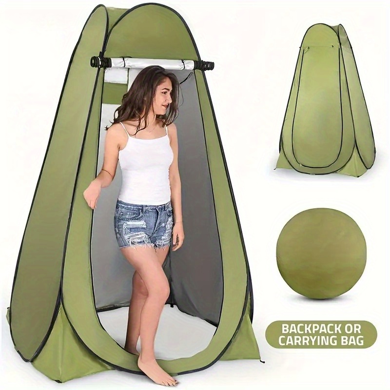 

Portable Water-resistant Outdoor Shower Tent With Toilet - Oxford Fabric, Sturdy For Camping & Dressing In