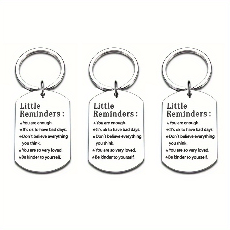 TEMU 3pcs Inspirational Steel Keychain - Women Accessories - Uplifting Christmas For Son