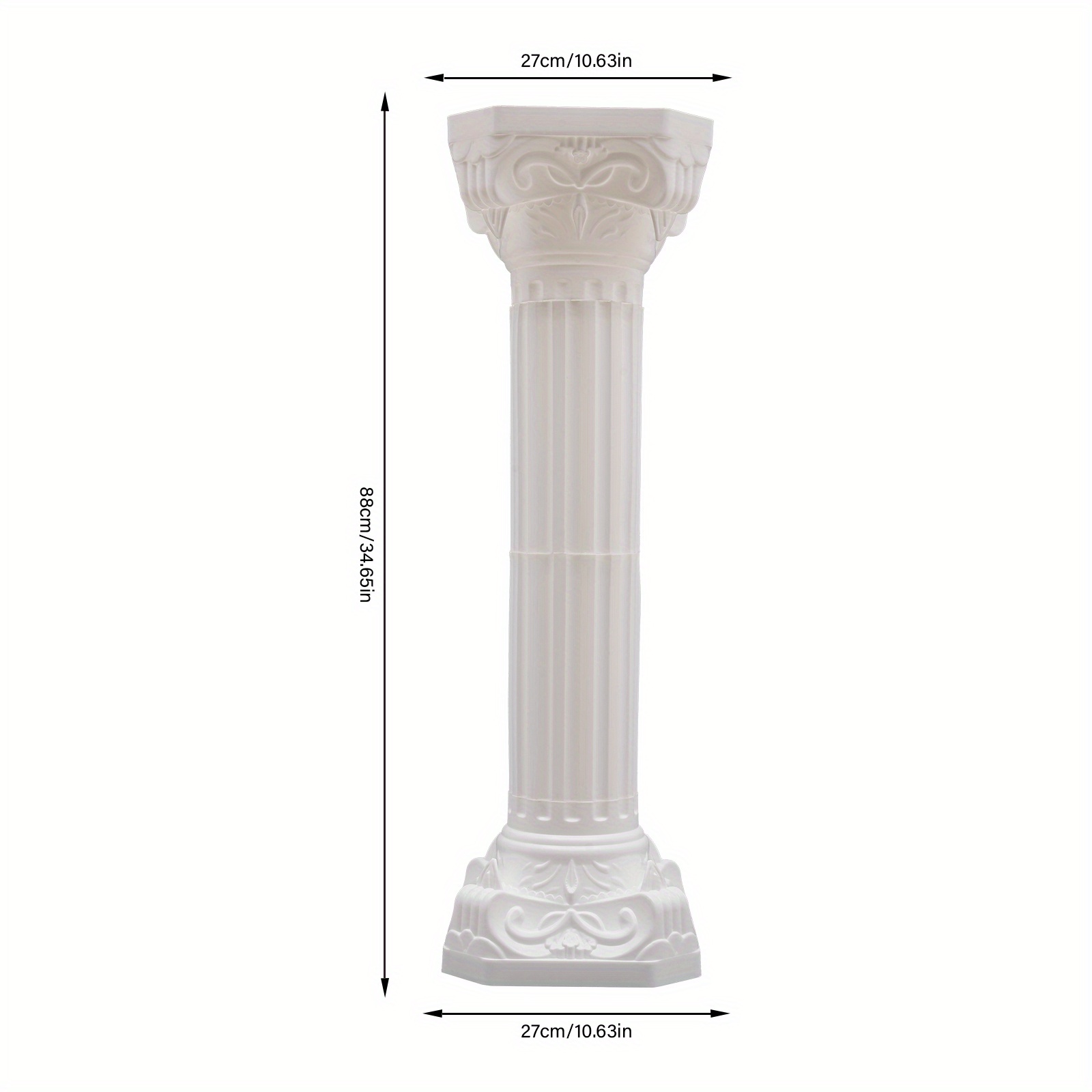 4PCS Floor Standing Wedding Roman Column Wedding Landscaping Roman Pillar Artistic Roman Column Statue Party Flowerpot Holder White