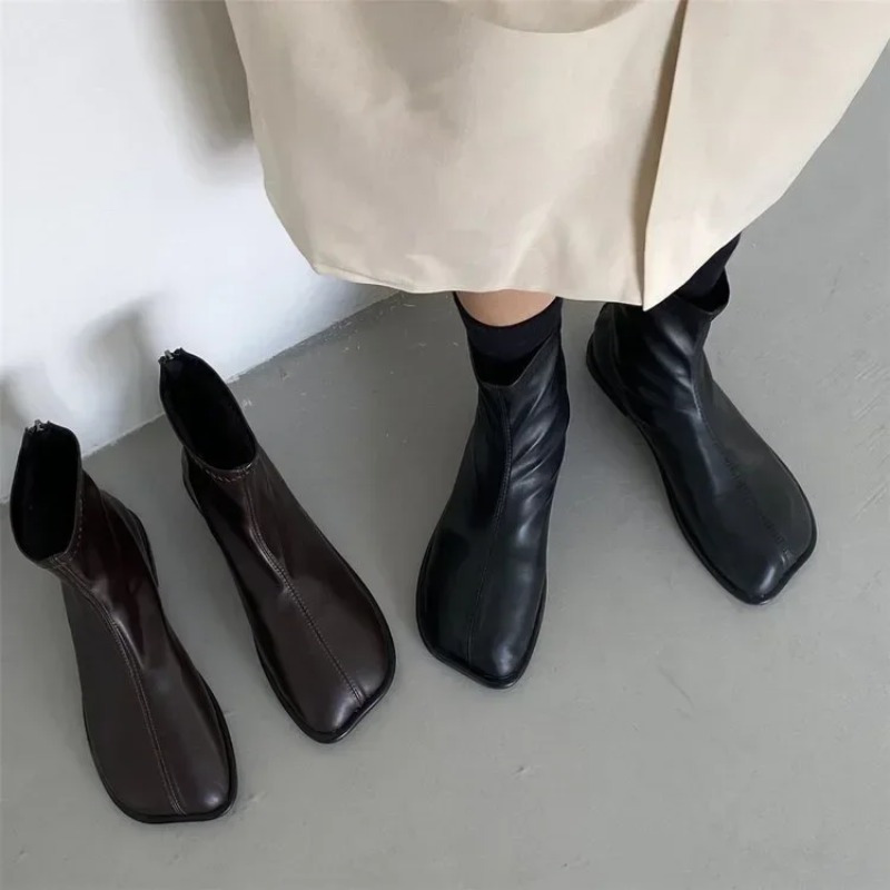 

' Chelsea Ankle Boots - Low , Toe, Zip , , , Pu , Booties