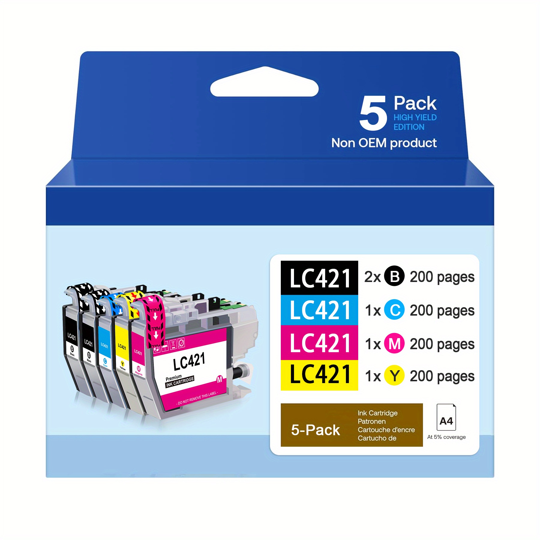 Starink LC421XL Tintenpatronen Multipack – 4er-Set Kompatibel Für Brother DCP-J1050DW, MFC-J1010DW & Mehr
