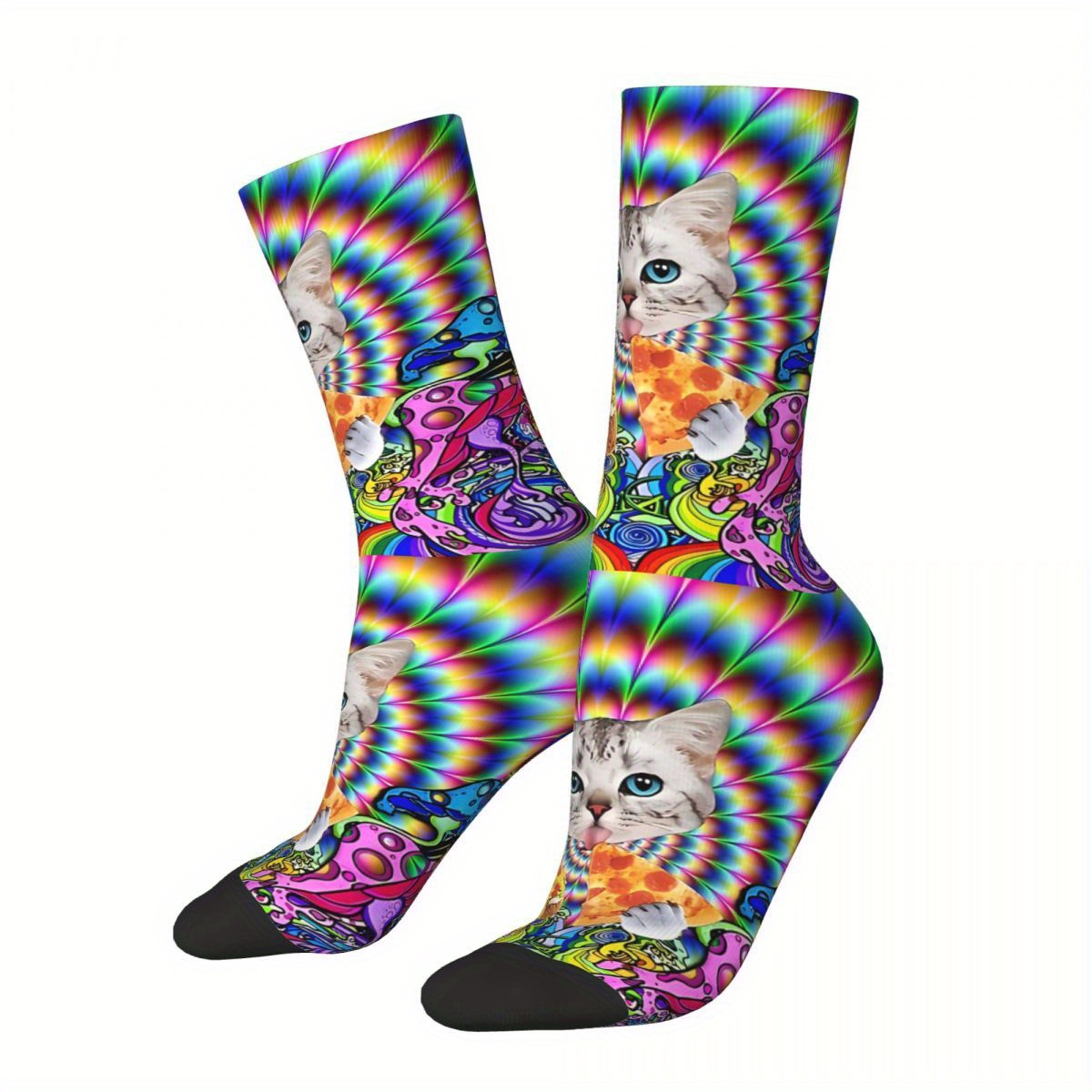 

Biihudu Psychedelic Pattern Socks - 3d Printed Knit Fabric, Polyester & Elastane , , Hand Washable - Unisex