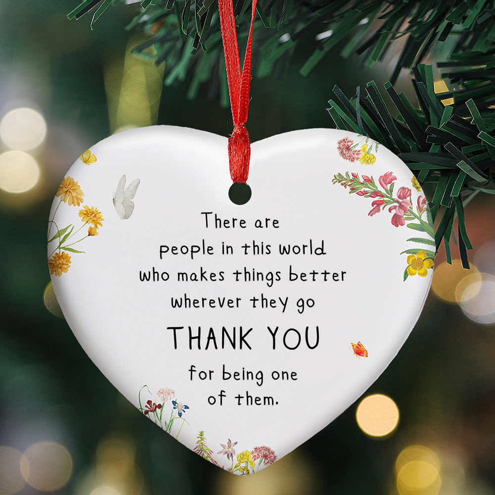 

Appreciation Heart-shaped Ceramic Ornament - Thank You Gift , Boss, Coworkers, Teachers, Family - Non-feather, No Electricity Required, Christmas Tree Hanging Decoration