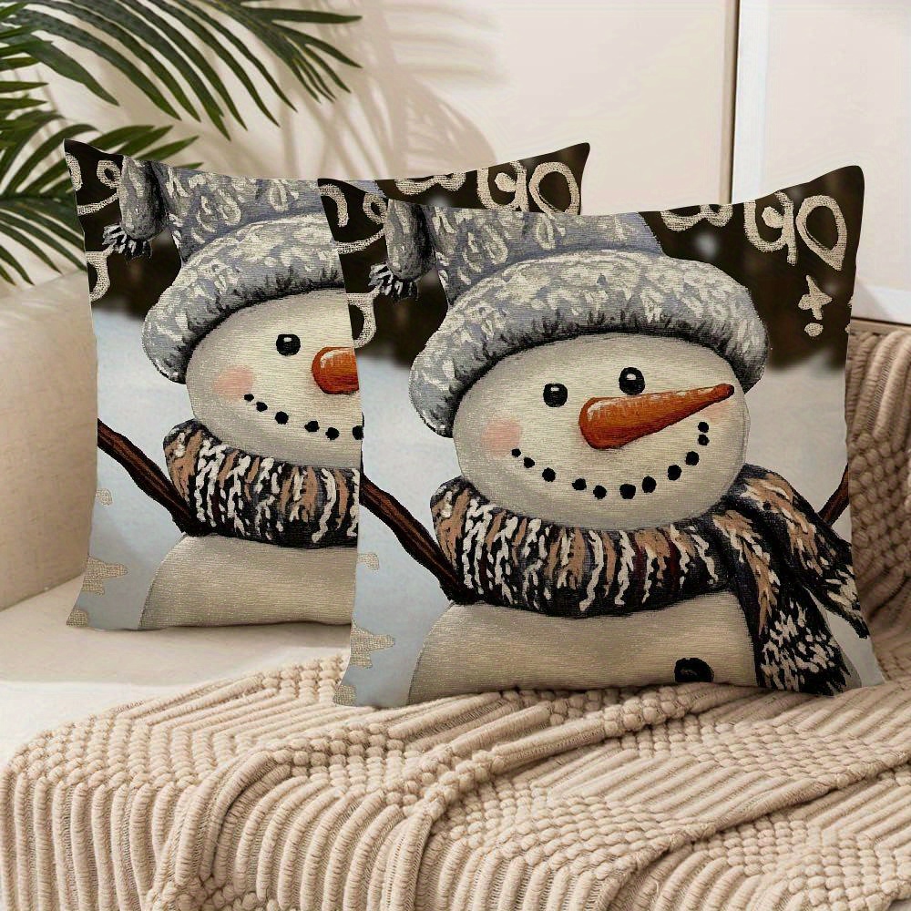 

2pcs Christmas Snowman , Decorative , Polyester, , Multiple , Mixed , , , For Sofa, , Decor