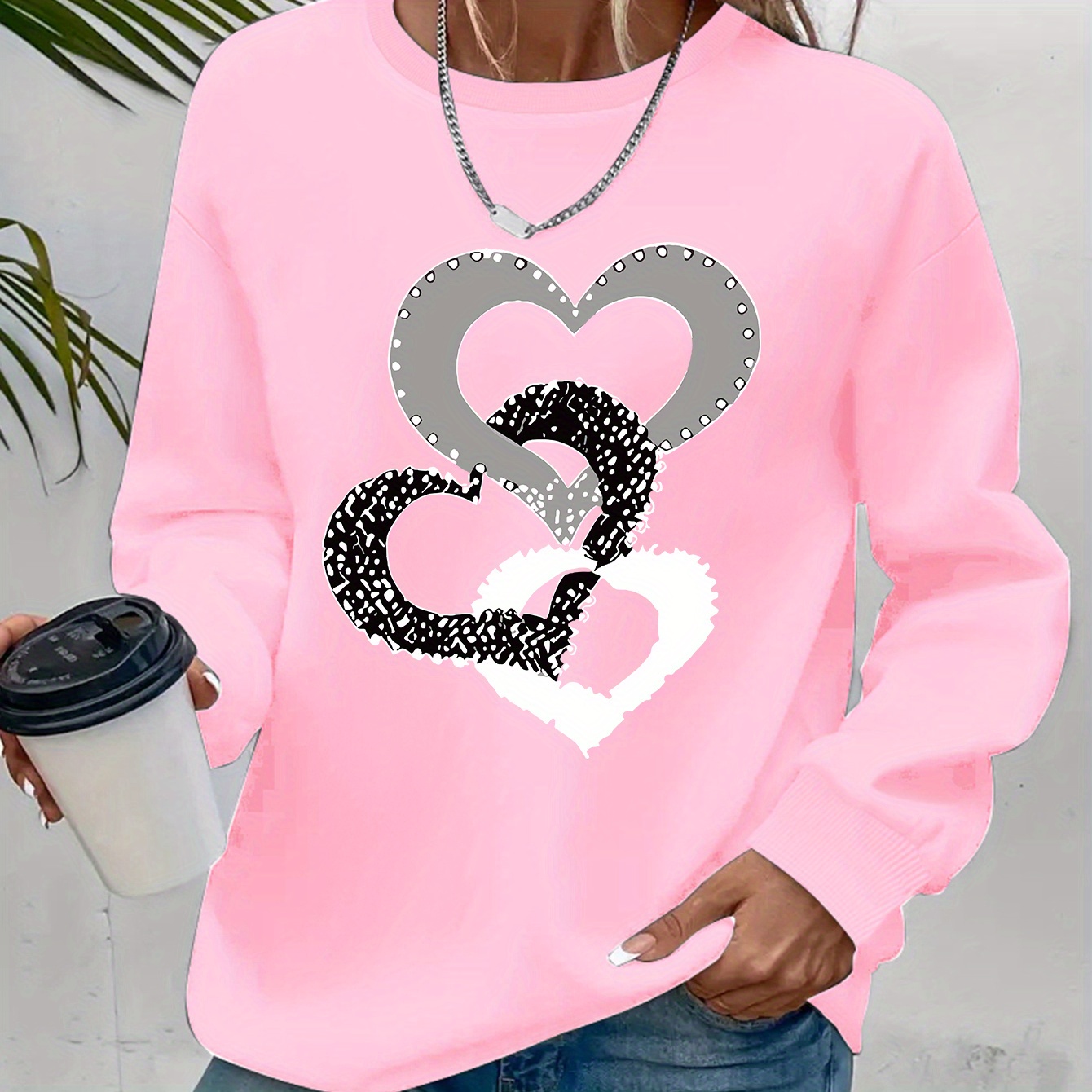 

Pattern Printed Sweatshirt, And Sweatshirt, Women's Clothing