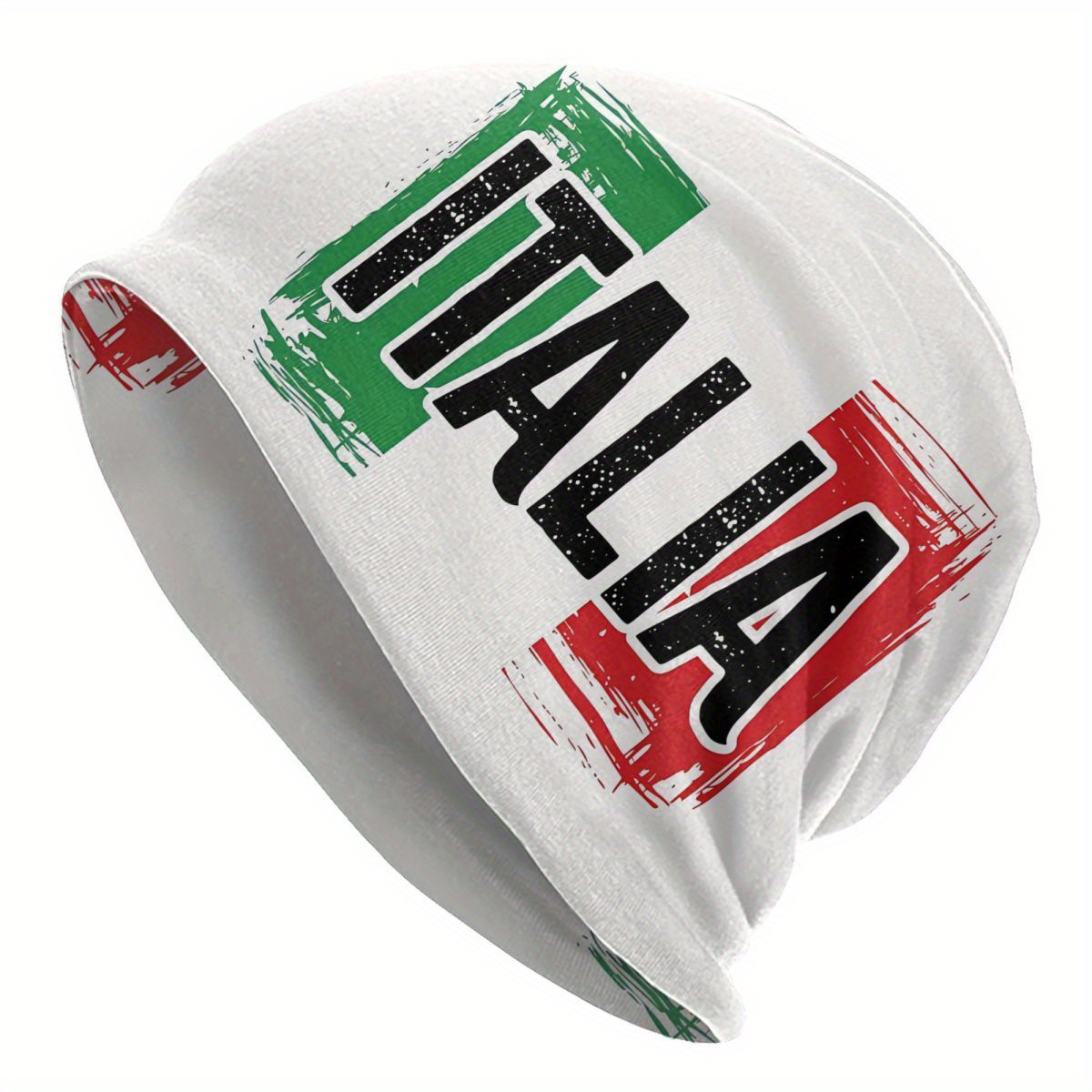 TEMU Cappello senza tesa con motivo bandiera italiana, stile , cappello , avvolgente da , cappello senza tesa, cappello sportivo in fibra di