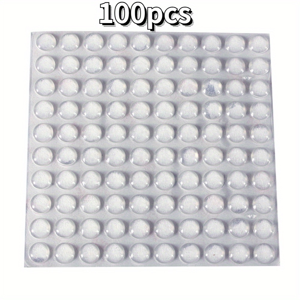 

100pcs Clear Self-adhesive Rubber Bumpers - Noise-reducing Hemispherical Pads For Cabinet Doors, Drawers & Wooden Floors