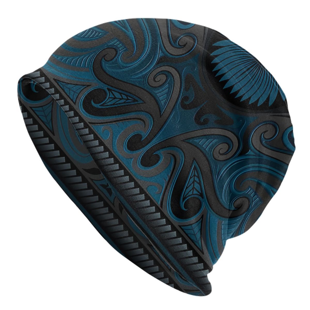 

Biihudu Funky Maori Pattern Beanie, Stretch Knit, Novelty Outdoor Ski Cap, Biihudu