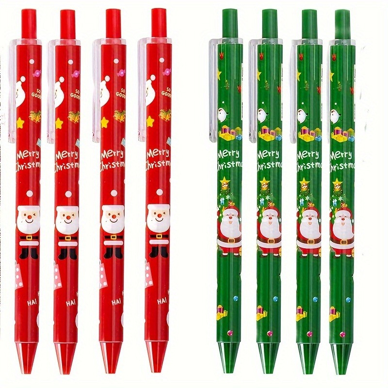 

8-pack Christmas Gel Pens - Medium Point, Ergonomic Design, Holiday-themed Writing For Office And School