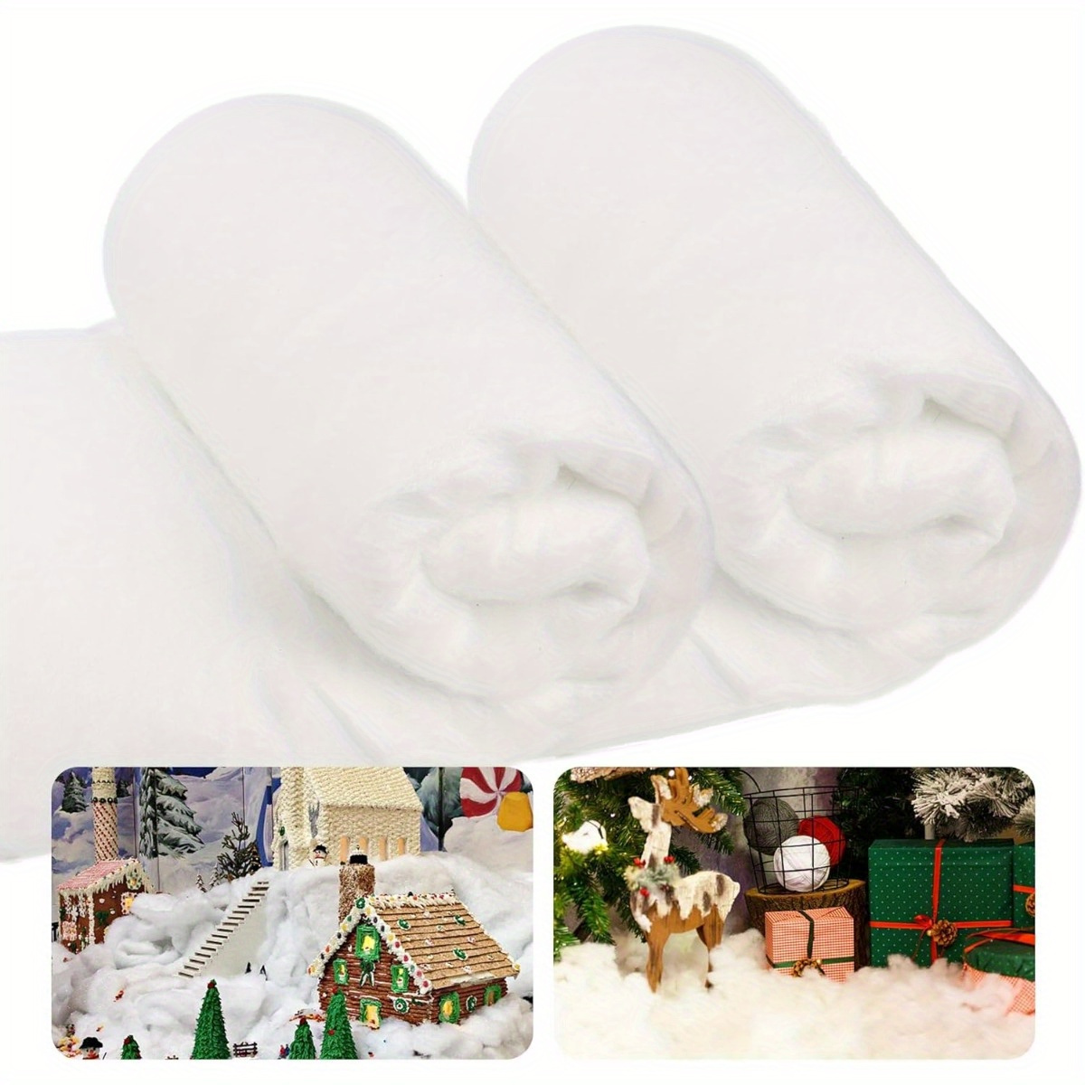 christmas   snow blanket roll versatile white decor for trees table runner mantel no power needed polyester details 9